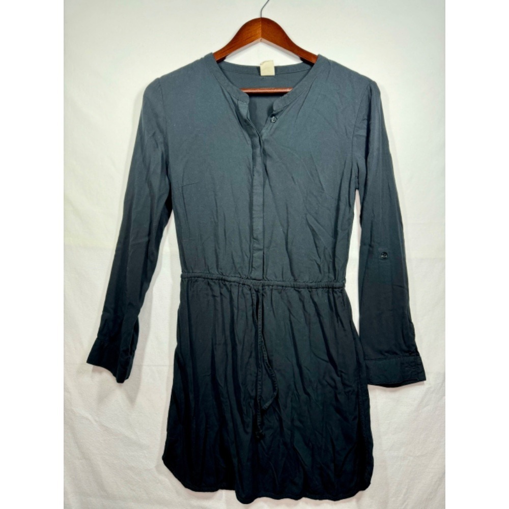 Body Glove Rayon Dress Long Sleeve Drawstring Casual Black Dress Sz S/P